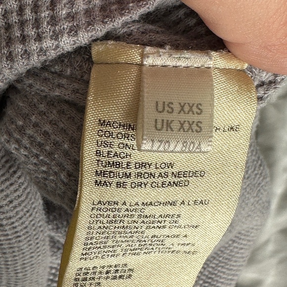 Maeve by Anthropologie Grey Gray Turtleneck Thermal Shirt XX Small Size 2XS - Picture 4 of 5